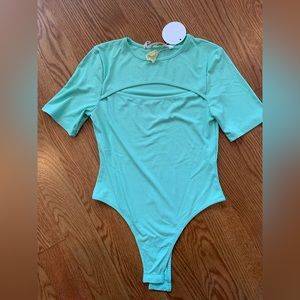 Cutout seafoam turquoise bodysuit S